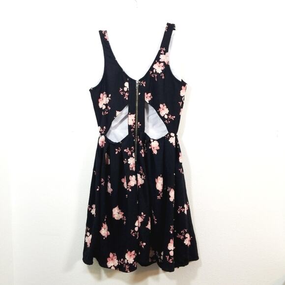 Empyre Floral cutout zipper detailing mini dress S - Picture 7 of 9